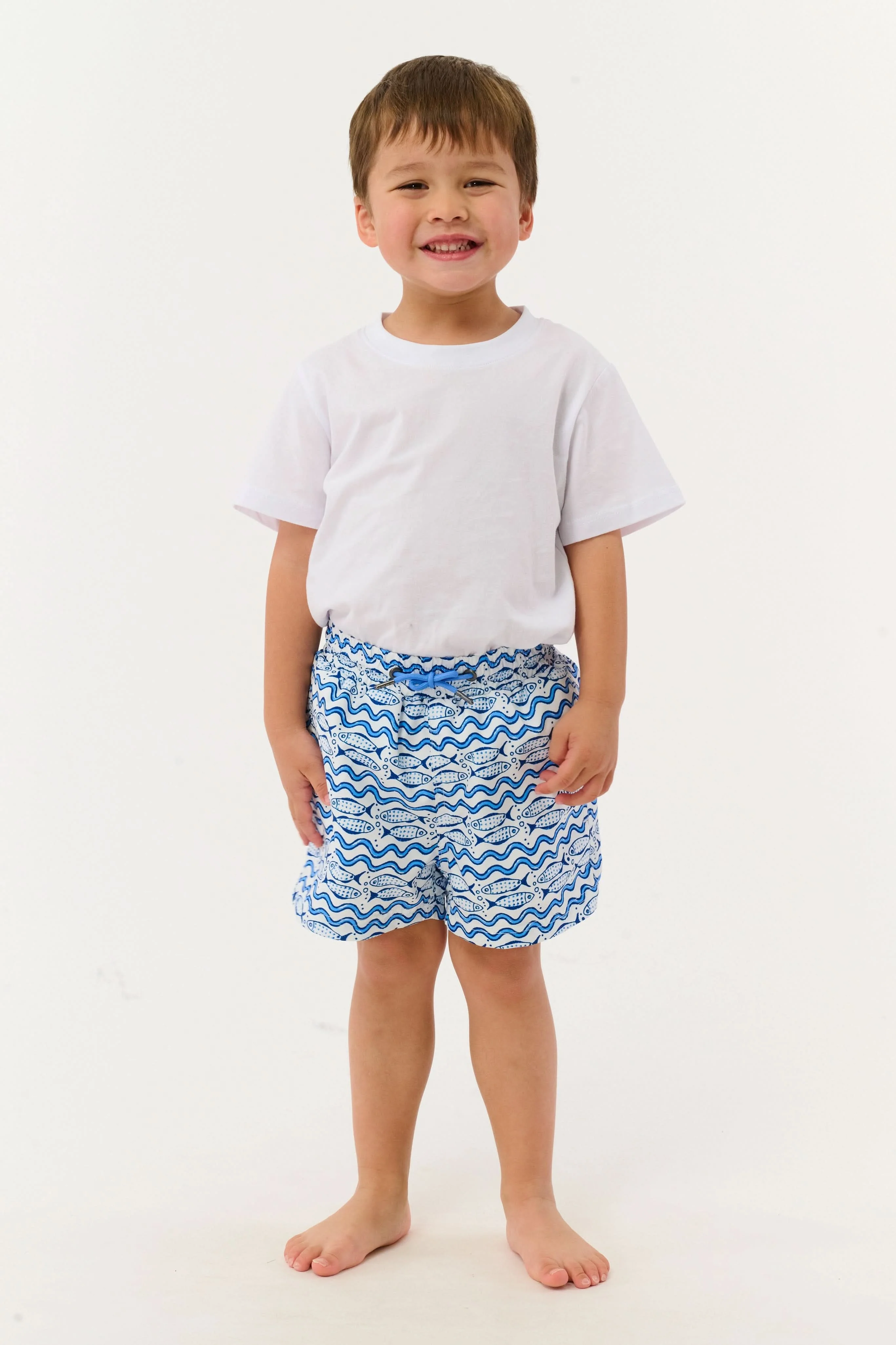 Boys Fish Stripe Swim Trunk - Image 2