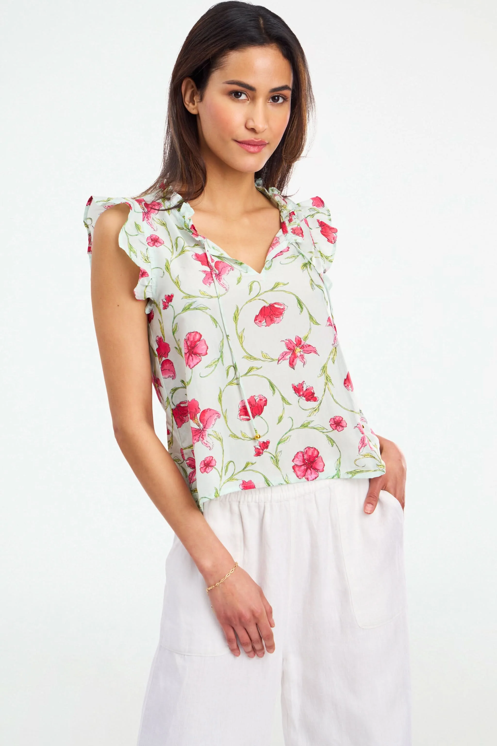 Greta Floral Swirl Steffie Top