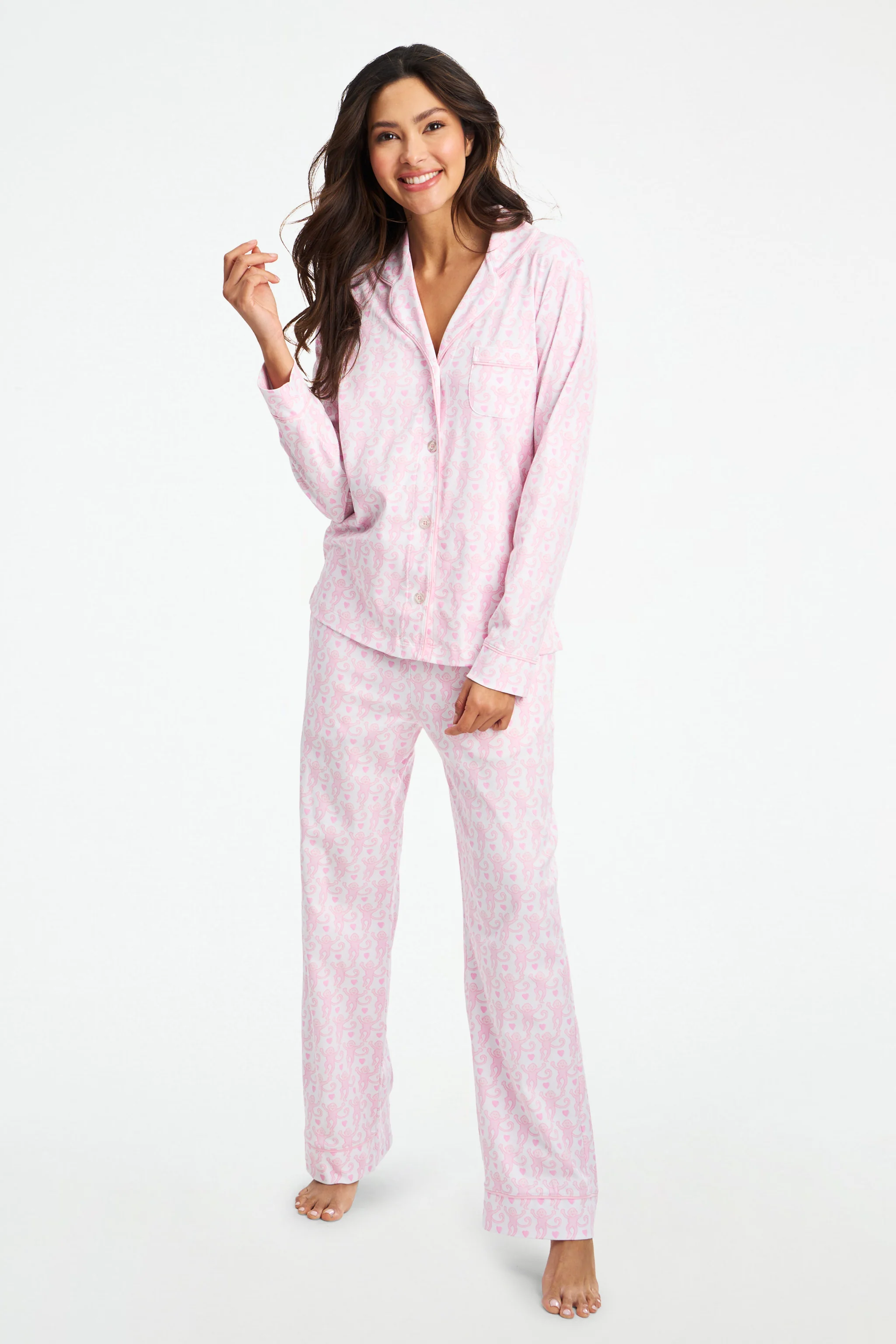 Lovely Monkey Long Sleeve Polo Pajamas - Image 7