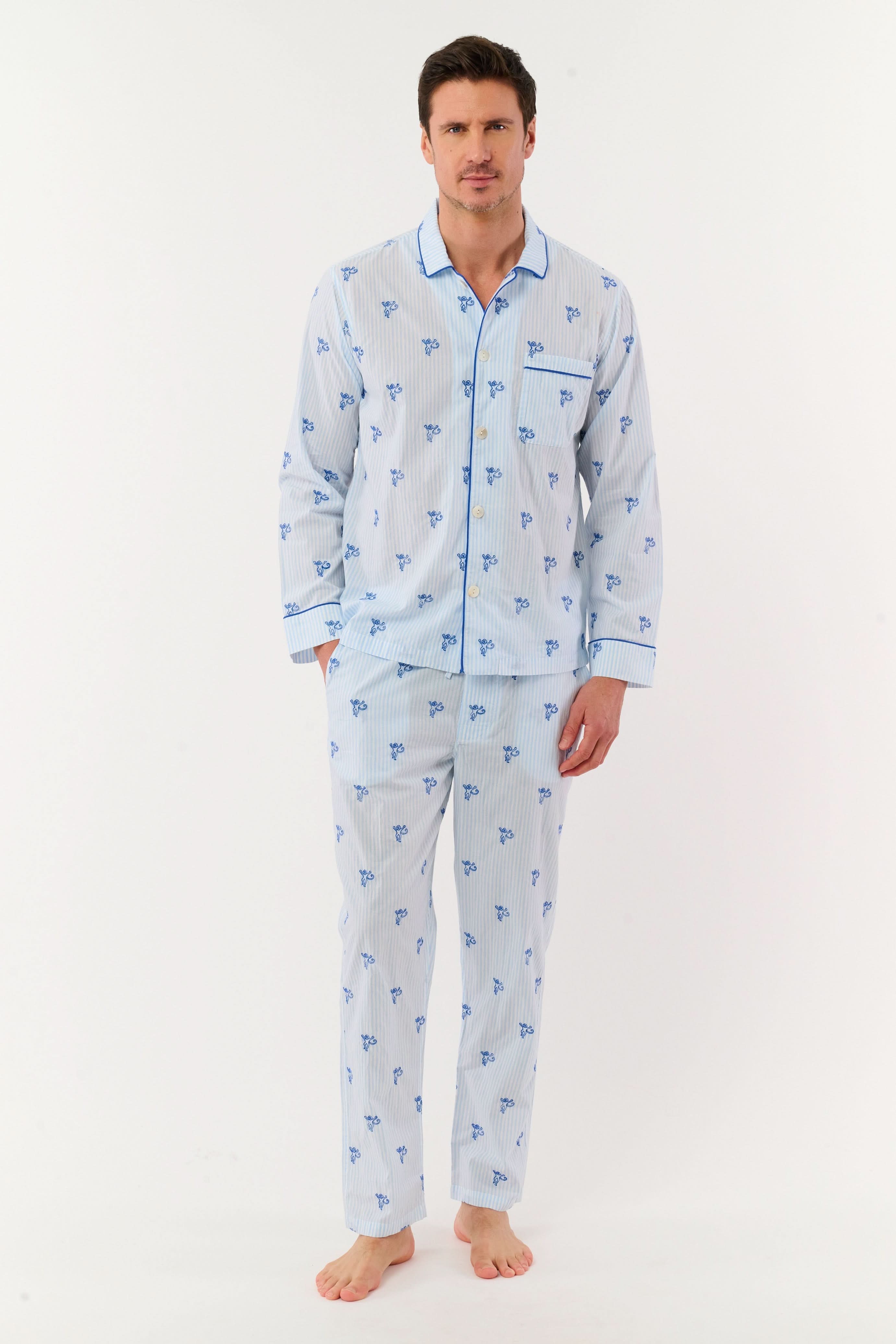 Mens Mini Monkey Stripe Loungewear