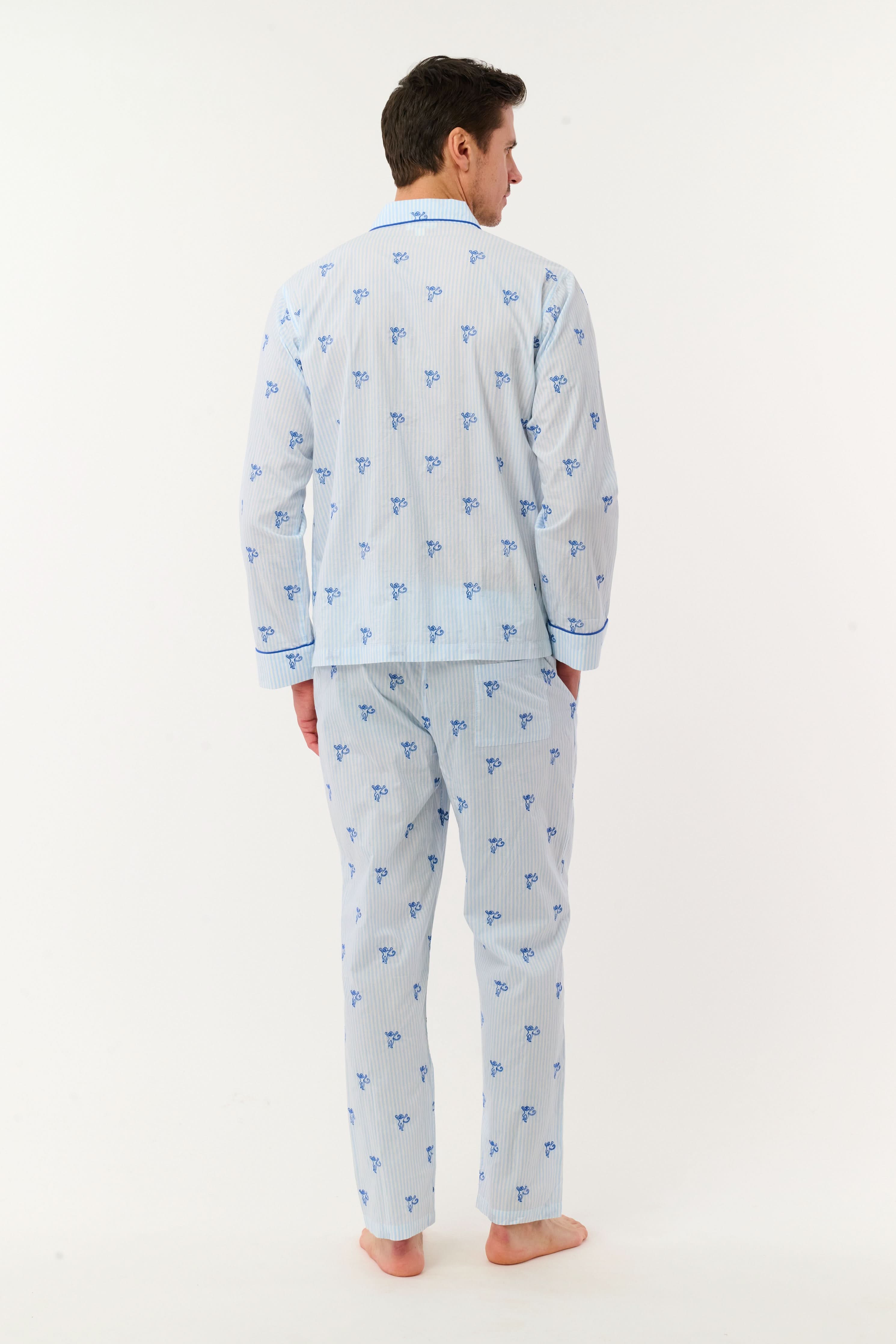 Mens Mini Monkey Stripe Loungewear - Image 5