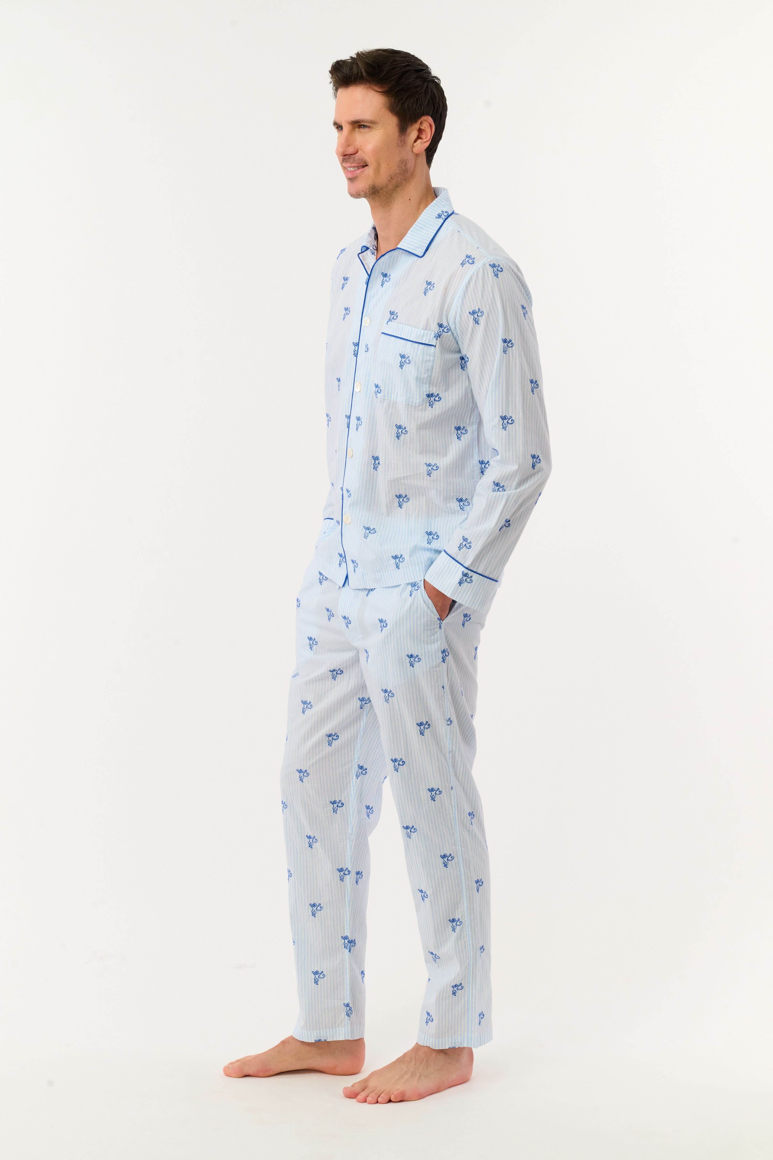 Mens Mini Monkey Stripe Loungewear - Image 8