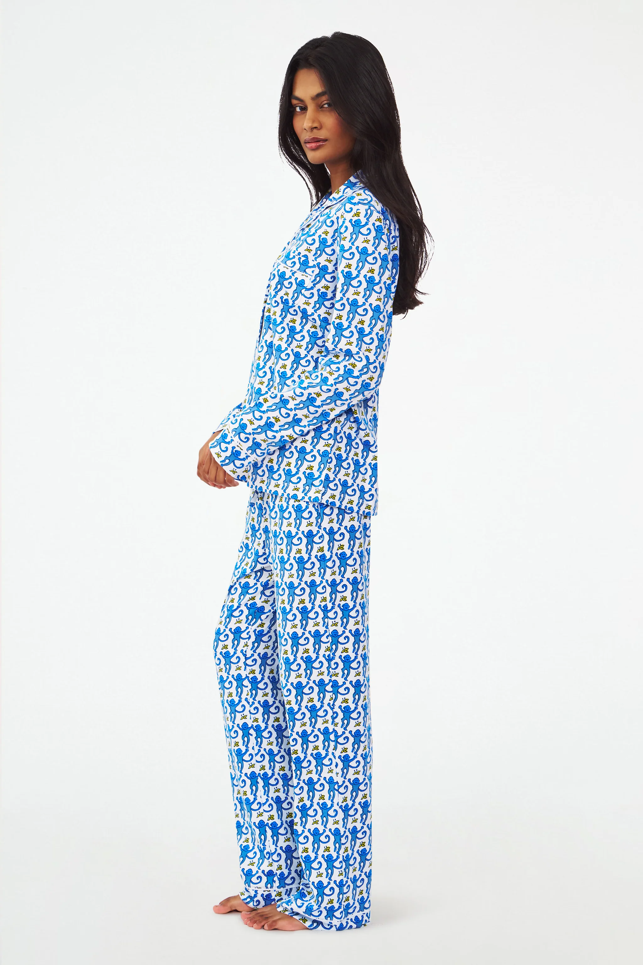 Monkey Long Sleeve Polo Pajamas - Image 5