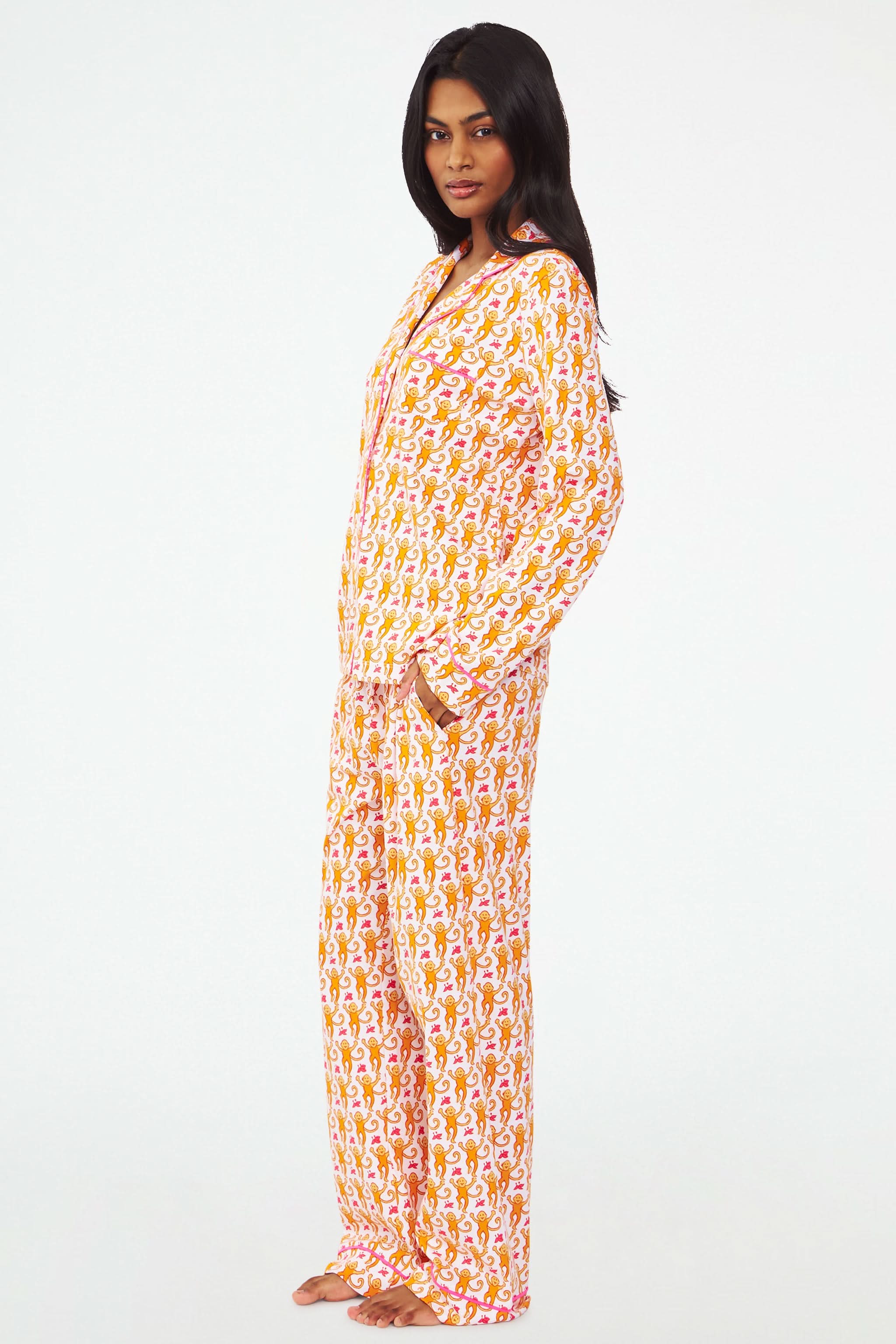Monkey Long Sleeve Polo Pajamas - Image 4