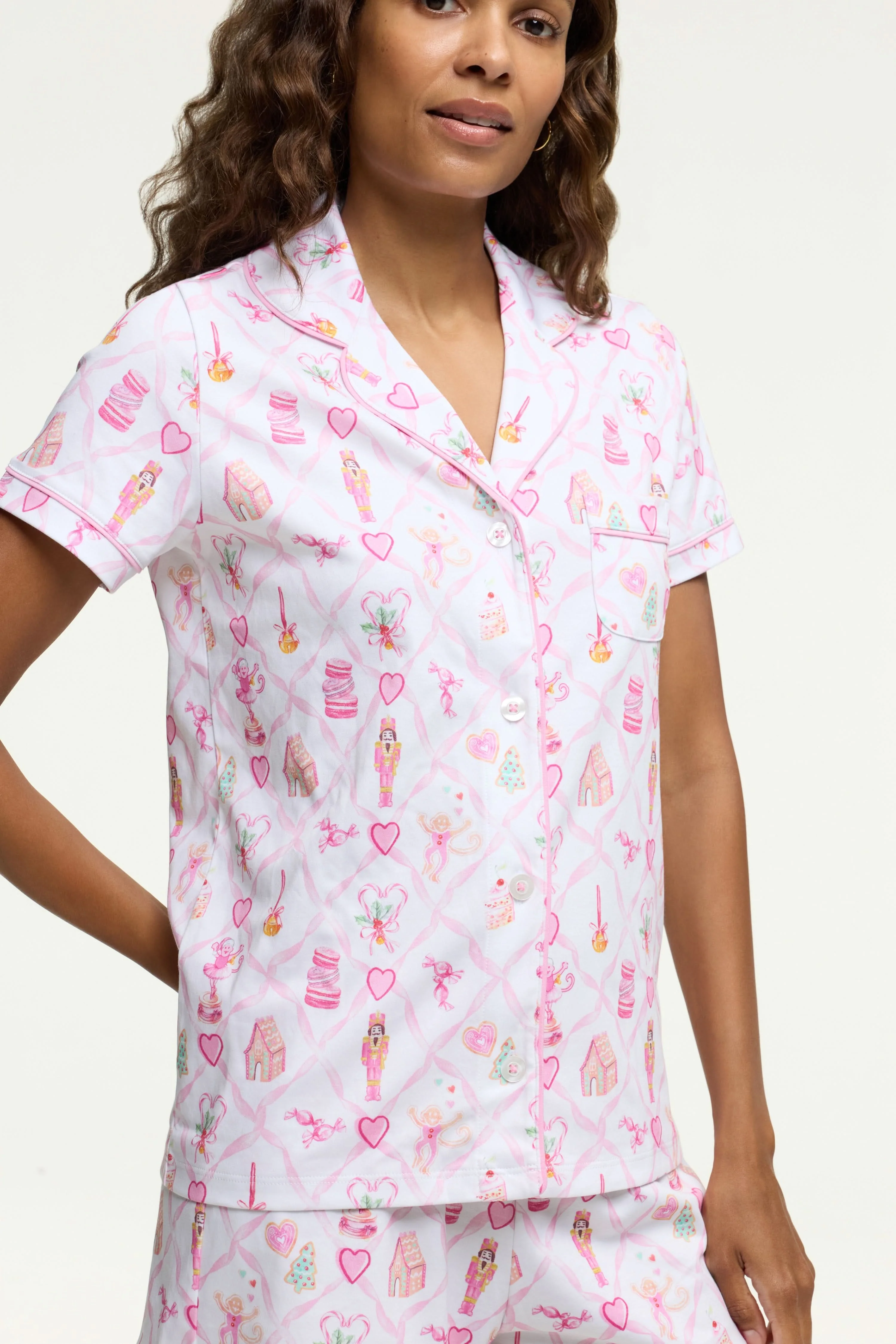 Sugarplum Lattice Polo Pajamas - Image 3